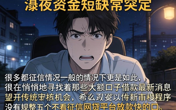 最新大额口子借款，规整5个不看征信网贷平台放款快的口子