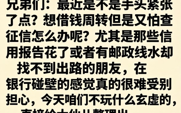 有邮政流水借款口子，汇总五个黑户能下款的平台