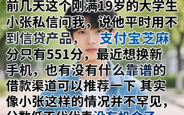 芝麻分551借款，规整5个满19岁可以借款的口子