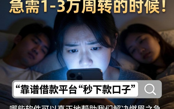 1-3万借款口子，概括五个手机可以临时借钱的软件