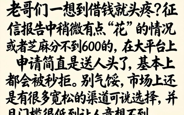 芝麻不到600贷款，概览五个高炮口子秒下款