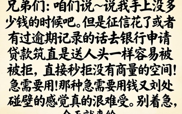 无视不良记录的口子，条列五个征信花了可以借钱的网贷口子