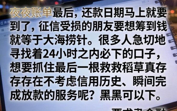 24小时必下款的口子，条列五个黑户能下款的app