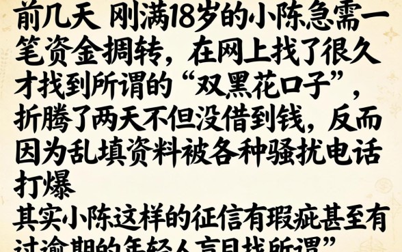 有什么双黑花口子，整理五个网贷容易下款18岁的软件