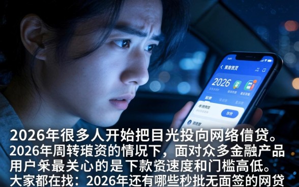 2026年网贷口子，详尽说明5个秒批无面签贷款软件