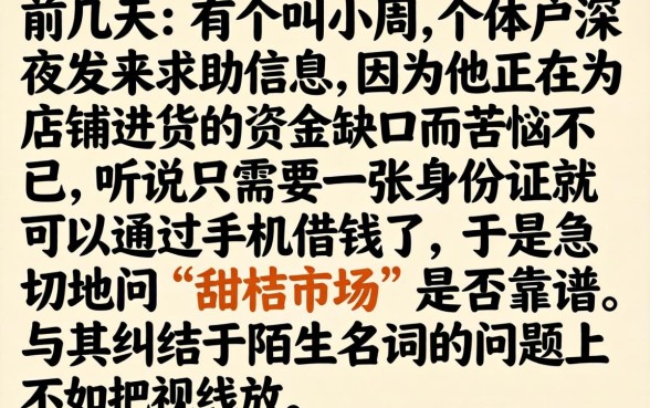 甜桔市场潜力大不大，枚举五个凭身份证借款的软件