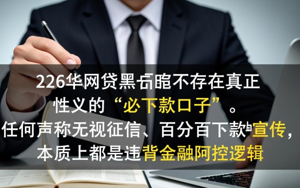 2026网贷黑户是否真的存在必下款口子