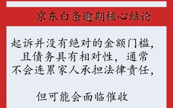 京东白条逾期多少钱会起诉家人呢怎么办,逾期多少钱会被起诉 京东白条逾期多少钱会起诉家人呢怎么办