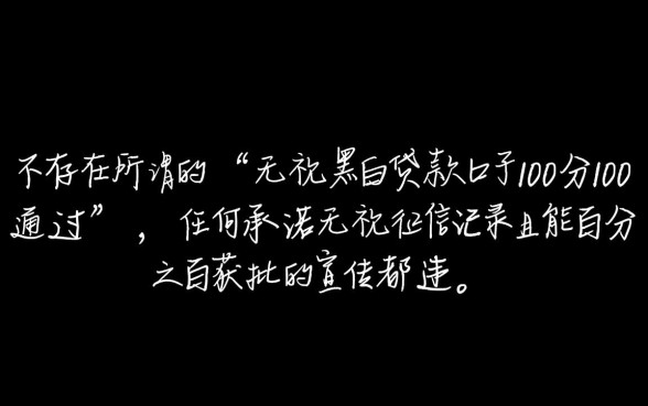 无视黑白贷款口子100分100通过吗