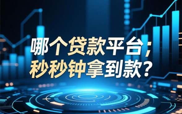 哪个贷款平台能让你秒秒钟拿到款