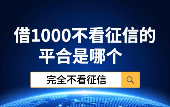 借1000不看征信的平台是哪个