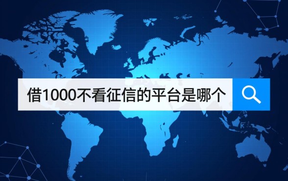 借1000不看征信的平台是哪个