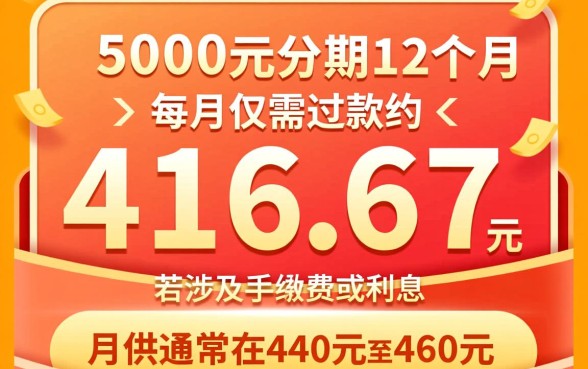 5000元分期12月每月还多少