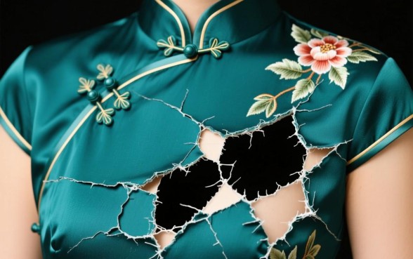 旗袍破大口子怎么补救下来的视频