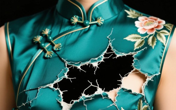 旗袍破大口子怎么补救下来的视频