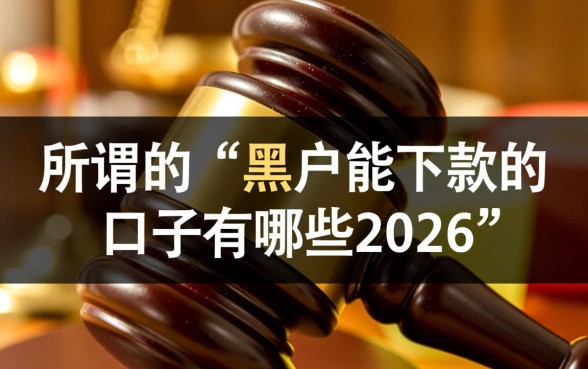 黑户能下款的口子有哪些2026