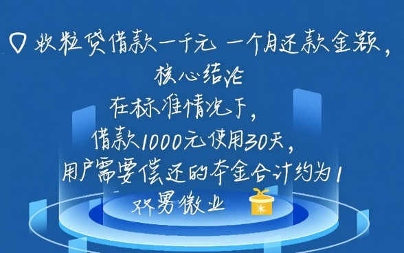 微粒贷借一千块钱一个月还多少