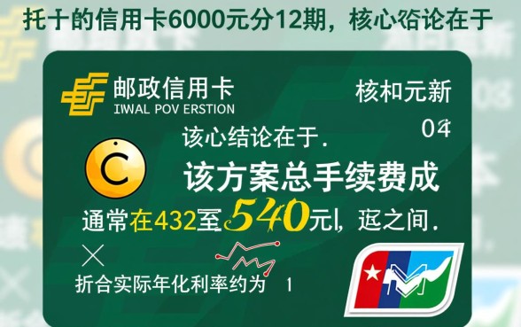 邮政信用卡6000元分12期手续费多少,利息怎么算 邮政信用卡6000元分12期手续费多少