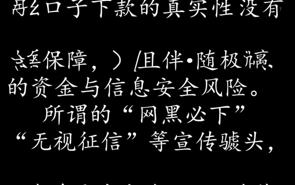 网黑口子下款的真实性有保障吗,真的能下款吗 网黑口子下款的真实性有保障吗