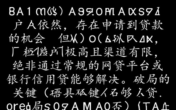 网贷黑户还有机会申请到贷款吗
