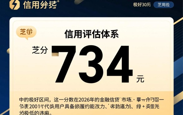 芝麻信用分734能贷什么网贷