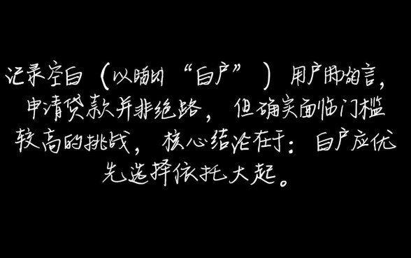 白户可以申请什么小额贷款平台