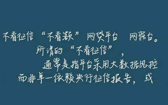 有哪些不看征信的大额网贷平台
