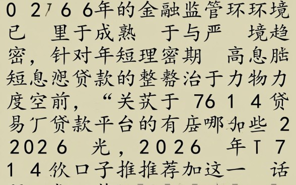 714贷款平台有哪些2026