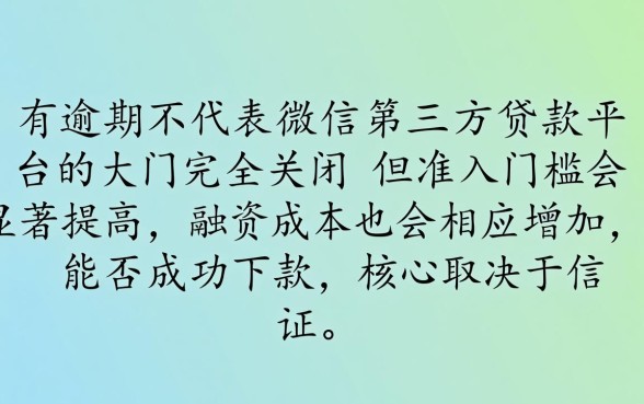 征信有逾期微信第三方贷款平台