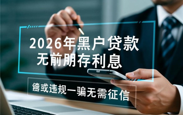 2026年黑户贷款无前期利息是真的吗,怎么申请容易下款? 2026年黑户贷款无前期利息是真的吗