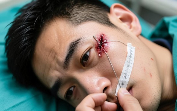 右边眉毛下侧撞破两厘米的口子,需要缝针吗 右边眉毛下侧撞破两厘米的口子