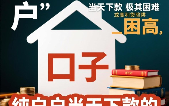 纯白户当天下款的口子真的有吗