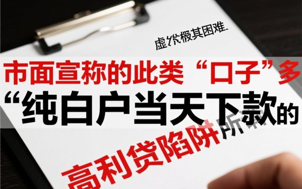 纯白户当天下款的口子真的有吗