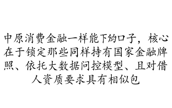 跟中原消费金融一样能下的口子有哪些
