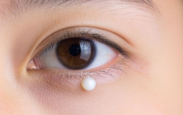 眼角附近下眼皮有白色的小口子是怎么回事