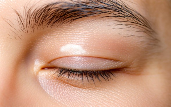 眼角附近下眼皮有白色的小口子是怎么回事