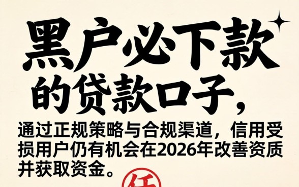 黑户必下款的口子2026年真实存在吗