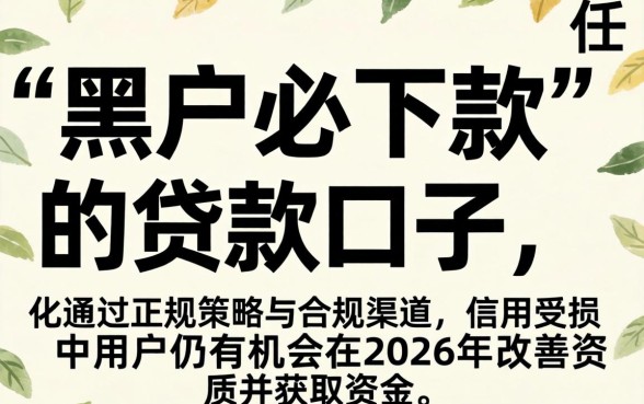 黑户必下款的口子2026年真实存在吗