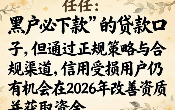 黑户必下款的口子2026年真实存在吗