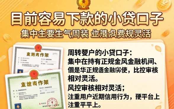 现在有哪些小贷口子容易下款的