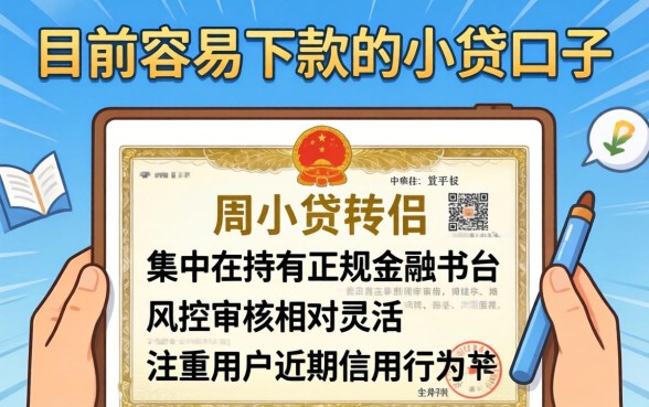 现在有哪些小贷口子容易下款的