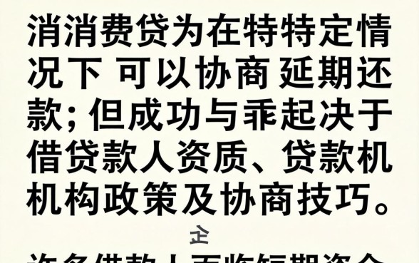 消费贷可以协商延期还款吗
