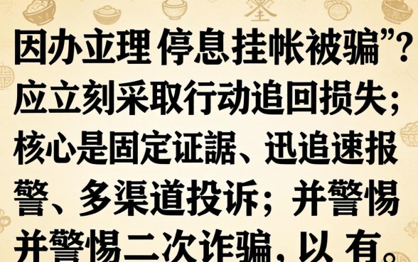 停息挂账被骗了怎么追回来呢