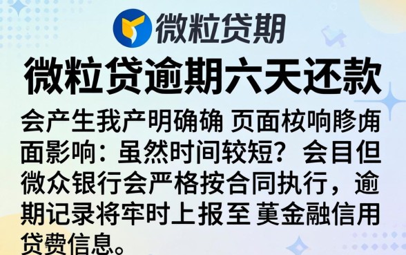 微粒贷逾期六天还款有影响吗