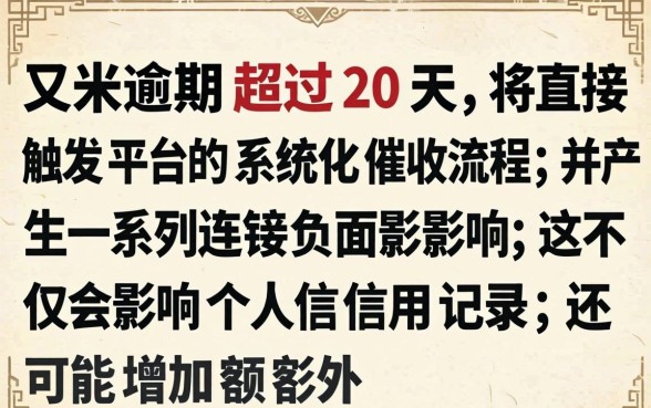 爱又米逾期20多天会怎么样