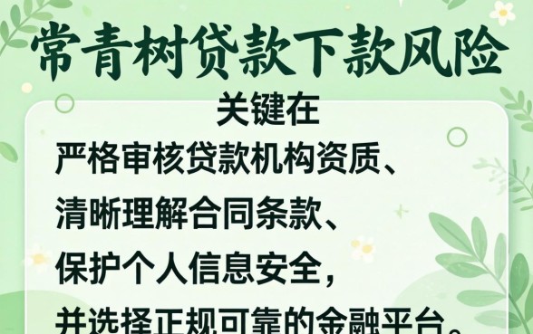 常青树贷款下款风险如何防范