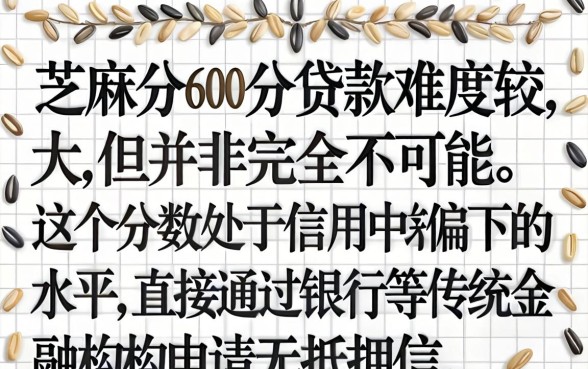 芝麻分600分能顺利贷款吗