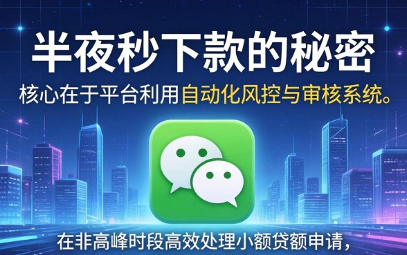 微信半夜秒下款的秘密是什么