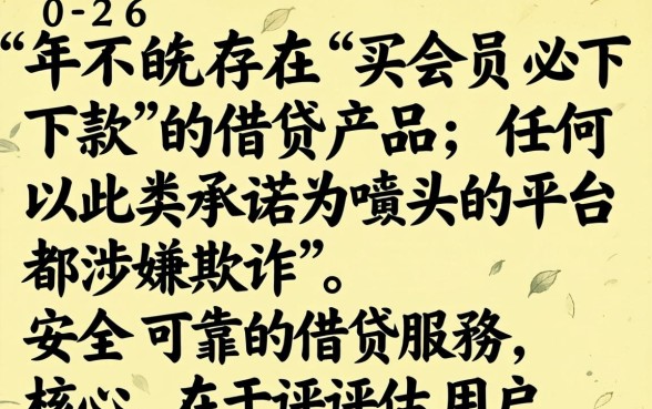 2026必下款会员贷款口子推荐