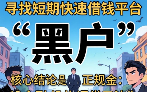 黑户短期快速借钱平台有哪些